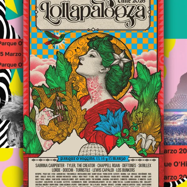 Lollapalooza Chile 2026: El Impactante Afiche de Rodolfo Jofré Revela la Diversidad